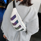 Men's Canvas Fanny Pack Street Reflective Waist Bag