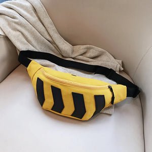 Men's Canvas Fanny Pack Street Reflective Waist Bag