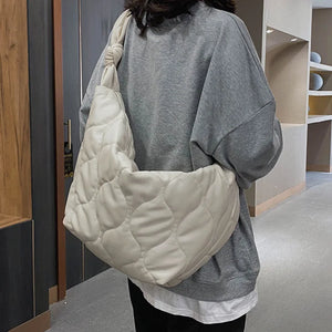 Women's Big Capacity Shoulder Handbag Plaid Crossbody Bag