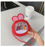 Kids Rabbit Ear Shoulder Bag Sequin Carrot Crossbody Women's Bag
