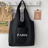 Harajuku Woman Casual Tote Bag with Text Print