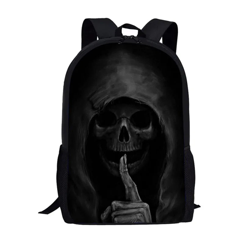 Cool 3D Print Skull Backpack for Teens 16Inch