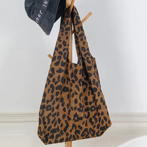 Leopard Print Tote Bag Ladies Shoulder Handbag Casual Large Capacity