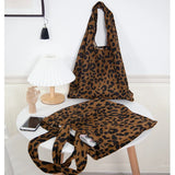 Leopard Print Tote Bag Ladies Shoulder Handbag Casual Large Capacity