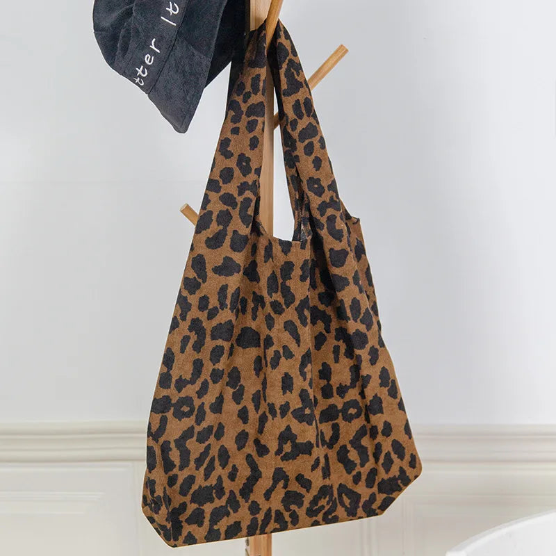 Leopard Print Tote Bag Ladies Shoulder Handbag Casual Large Capacity