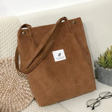 Corduroy Women's Shoulder Bag Cotton Handbag Eco Shopping Large Tote