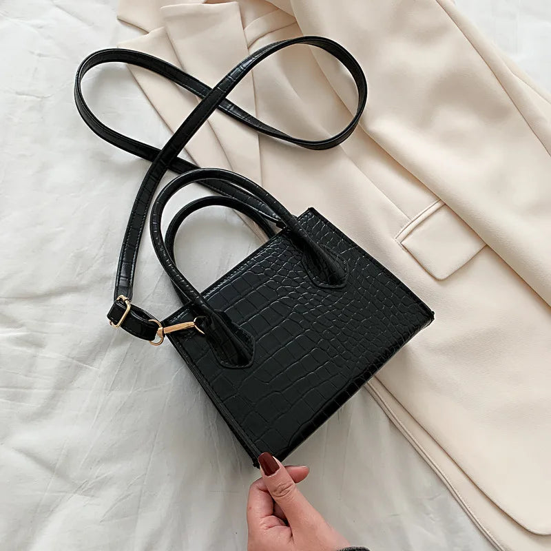 Crocodile Pattern PU Leather Crossbody Bag Chain Shoulder Handbag Mini Purse