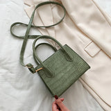 Crocodile Pattern PU Leather Crossbody Bag Chain Female Shoulder Handbag