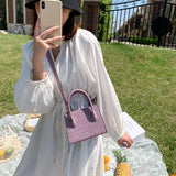 Crocodile Pattern PU Leather Crossbody Bag Chain Shoulder Handbag Mini Purse