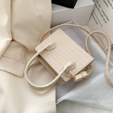 Crocodile Pattern PU Leather Crossbody Bag Chain Female Shoulder Handbag