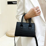 Crocodile Pattern PU Leather Crossbody Bag for Women with Chain Shoulder Hand