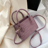 Crocodile Pattern PU Leather Crossbody Bag Chain Shoulder Handbag Mini Purse
