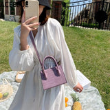 Crocodile Pattern Crossbody Bag Chain Shoulder Handbag