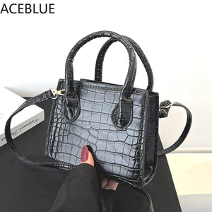 Crocodile Pattern Crossbody Bag Chain Shoulder Handbag