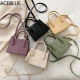Crocodile Pattern Crossbody Bag Chain Shoulder Handbag