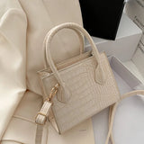 Crocodile Pattern Crossbody Bag Chain Shoulder Handbag