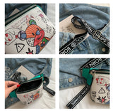 Women's Bear Pattern Leather Waist Bag Travel Fanny Pack