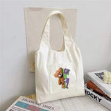 Bear Print Canvas Shoulder Vest Bag Women Version Large Capacity
