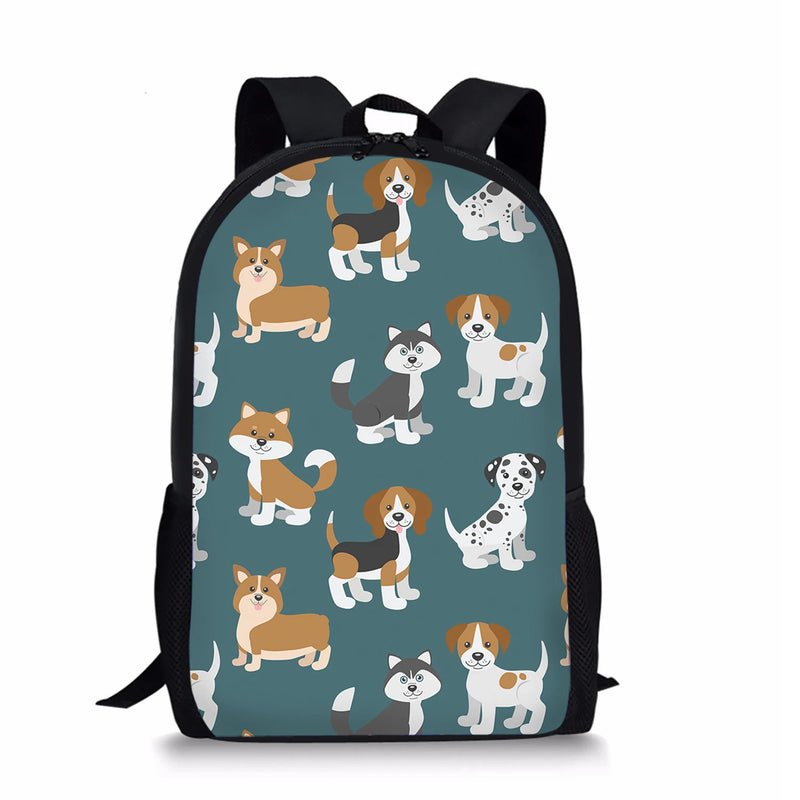 Cartoon Dog Print School Bags for Boys Large Capacity Children's Backpack