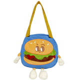 Cartoon Hamburger Women Large-capacity Canvas Bag