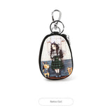 Cat Painted Key Bag Women Pu Leather Key Wallets