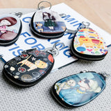Cat Painted Key Bag Women Pu Leather Key Wallets