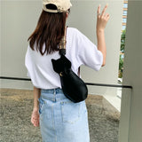 Pu Cat Dog Bag Women Bag Messenger Bag Wide Shoulder Straps Chest Bag Shoulder B