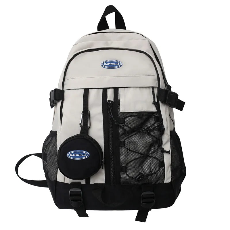 Waterproof Multi-Pocket Nylon School Backpack for Students