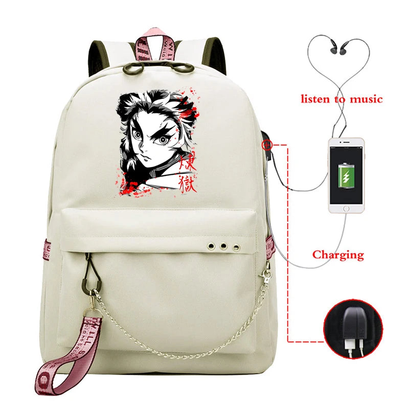 Demon Slayer Anime Travel Bag Harajuku School Bag for Teens