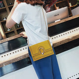 Yellow Crossbody Bag Women PU Leather Sling Shoulder Bag KL720