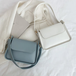 Women Shoulder Bag Soft PU Leather Underarm Bags Female Solid Small Square Bag