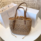 Woven Straw Crossbody Bag for Women Summer Beach Handbag