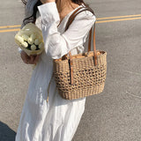 Woven Straw Crossbody Bag for Women Summer Beach Handbag