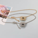 Metal Chain Waist Belt with Letter Bag Box Women European Ins Mini Fanny Packs