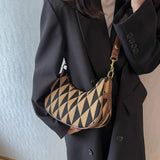 Retro Women Canvas Underarm Half Moon Bags