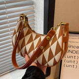 Retro Women Canvas Underarm Half Moon Bags