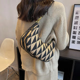 Retro Women Canvas Underarm Half Moon Bags