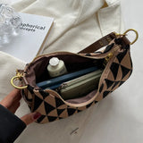 Retro Women Canvas Underarm Half Moon Bags