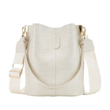 Large Capacity Bucket Bag Crocodile Pattern Crossbody Bags for Women