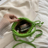 Women's Small Bucket Bag Soft Leather Shoulder Crossbody Bag