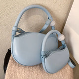 Women Half Moon Axillary Bags Evening Party Clutch Small Handbags Green Orange