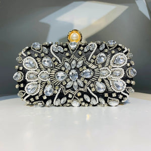 Diamond Colorful Stone Clutch Wedding Purse Shoulder Bag