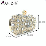 Diamond Colorful Stone Clutch Wedding Purse Shoulder Bag