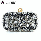 Diamond Colorful Stone Clutch Wedding Purse Shoulder Bag