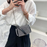 Diamonds High Women Handbag Soft Pu Leather Shoulder Bag