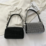 Diamonds High Women Handbag Soft Pu Leather Shoulder Bag