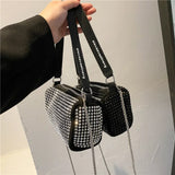 Diamonds High Women Handbag Soft Pu Leather Shoulder Bag
