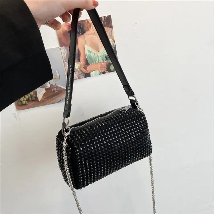 Diamonds High Women Handbag Soft Pu Leather Shoulder Bag