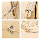 Double Layer Women Shoulder Bags Chain Lock Small Handbag Crossbody Purse