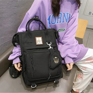 Women Backpack School Bags Laptop Mochila Double Zipper